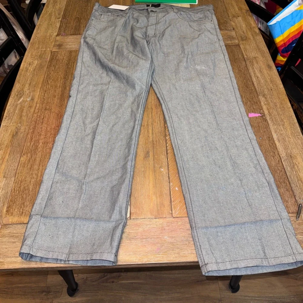 Q by Qruel Denim Jeans Mens 40 Blue Excellent Embroidered Back Pocket Straight